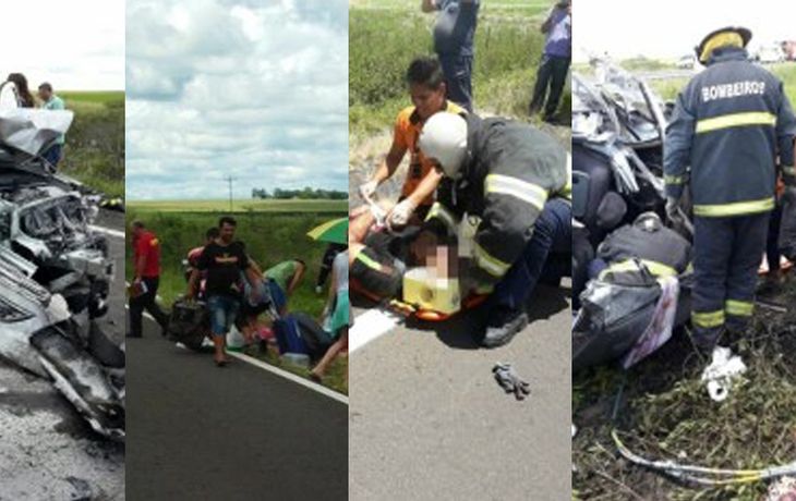 Choque entre cuatro autos argentinos en Brasil
