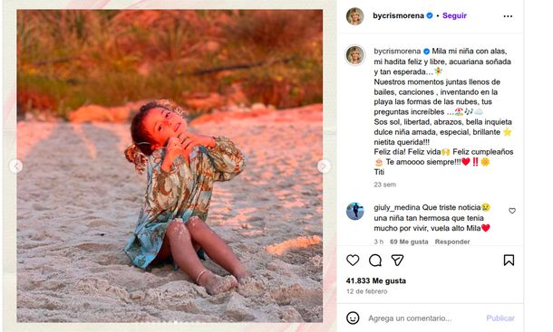 La canción que Cris Morena le dedicó a su nieta Mila por su cumpleaños se hizo viral por la tragedia