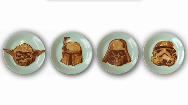 Fanático de Star Wars hace panqueques con las caras de los protagonistas
