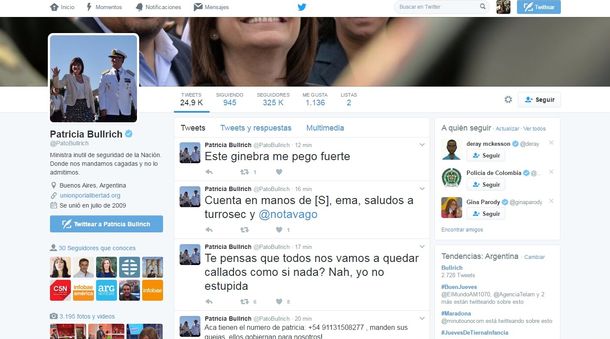 No le sale una: a Patricia Bullrich ahora le hackearon la cuenta de Twitter