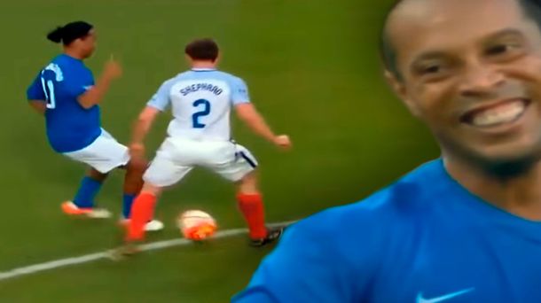 VIDEO: El doble caño de Ronaldinho en un partido benéfico