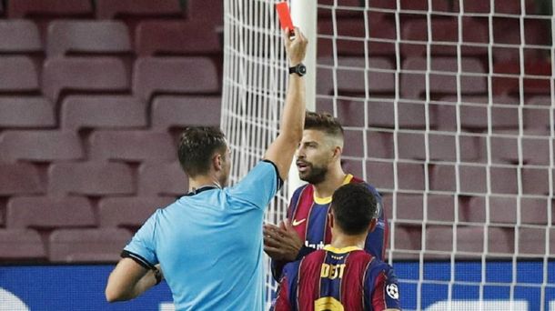 En la victoria del Barcelona, Gerard Piqué se fue expulsado