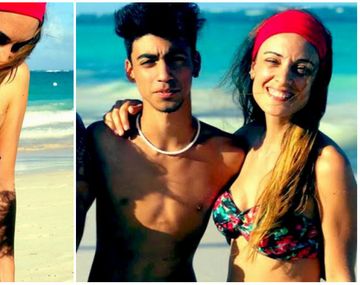 Martina Gusmán, junto a su hijo Mateo en Punta Cana