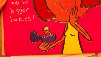 tarjeta para ninas: cuando tengas pechos grandes, tendras novio tarjeta para ninas: cuando tengas pechos grandes, tendras novio