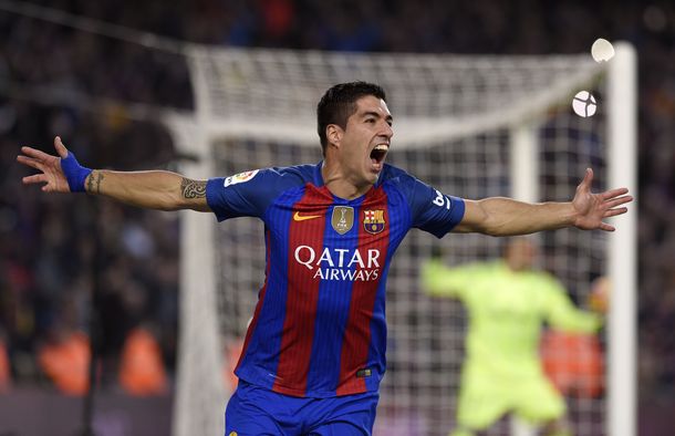 Suárez festeja su gol ante Real Madrid