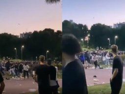 Batalla campal a botellazos en Parque Chacabuco: hay tres adolescentes heridos
