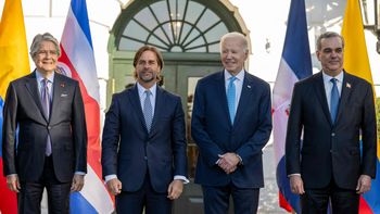Los presidentes ecuatoriano, Guillermo Lasso, de la República, Luis Lacalle Pou, estadounidense, Joe Biden, y de República Dominicana, Luis Abidaner. Los presidentes ecuatoriano, Guillermo Lasso, de la República, Luis Lacalle Pou, estadounidense, Joe Biden, y de República Dominicana, Luis Abidaner.