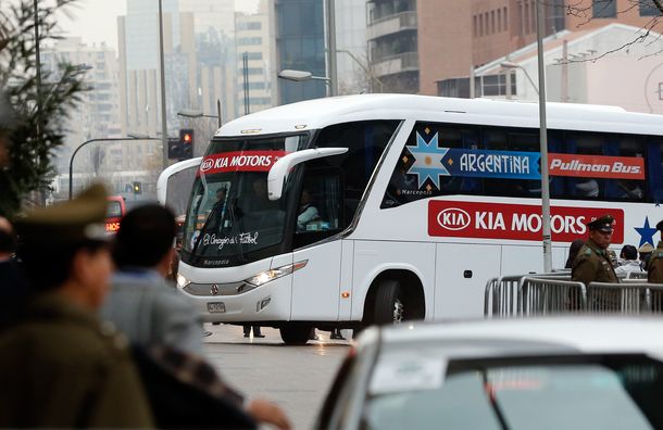 La llegada de la Selección argentina a Santiago de Chile