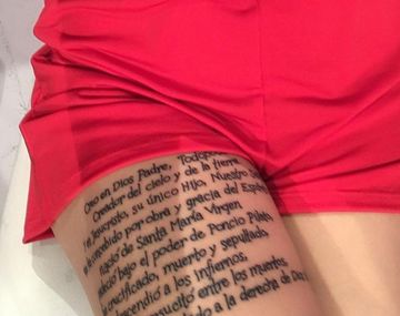 Tamara Gala, tatuada