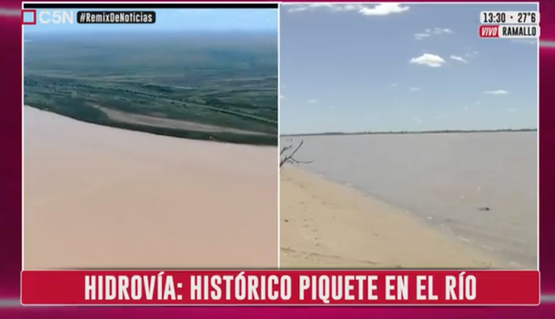 Histórico piquete en el río Paraná por la Hidrovía