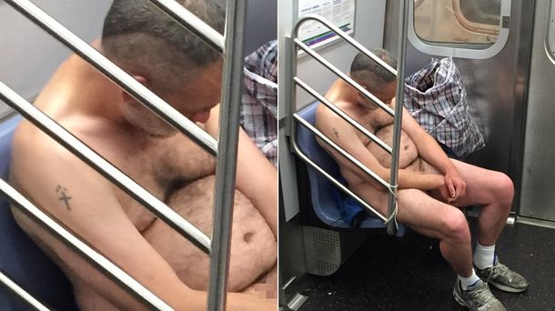 La historia del hombre desnudo que anda en subte llegó a las tapas de los diarios