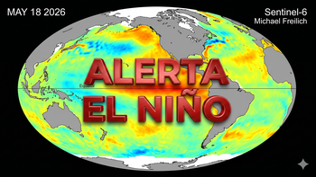 Alerta total por El Niño: la NASA detectó una inmensa masa de agua cálida rumbo a Sudamérica Alerta total por El Niño: la NASA detectó una inmensa masa de agua cálida rumbo a Sudamérica