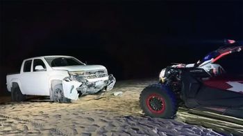 La Amarok y la UTV que colisionaron en Pinamar. La Amarok y la UTV que colisionaron en Pinamar.