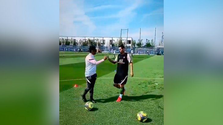 El primer entrenamiento de Messi en el PSG