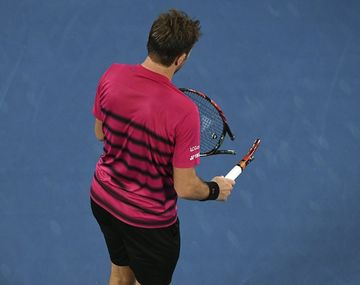 Wawrinka rompió una raqueta en el partido contra Federer