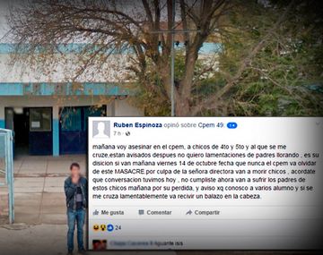 Las clases fueron suspendidas tras la amenaza