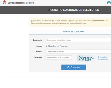 Entrá y consultá el padrón para las PASO nacionales
