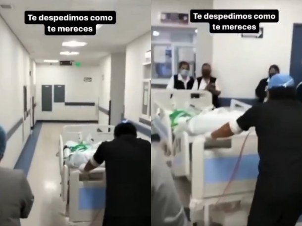 VIDEO: La emotiva despedida de médicos y enfermeros a Benjamín Gamond