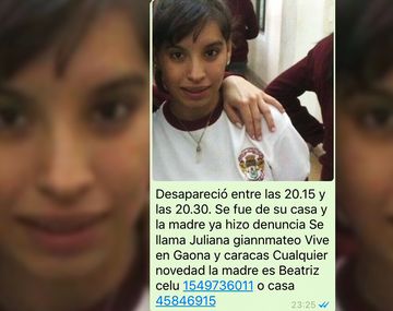 Apareció la nena de 14 años en Flores