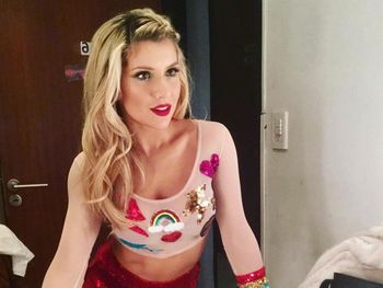 Laurita Fernández fue conejita por un día.