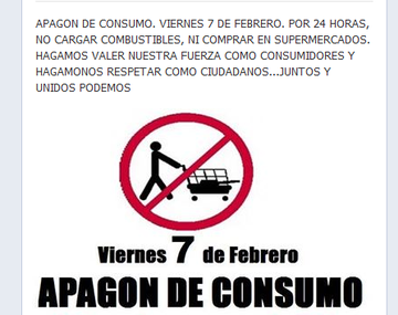 Crece la convocatoria para sumarse al Apagón de consumo de este viernes