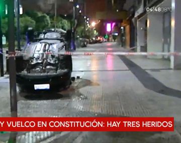 Así quedó el taxi involucrado en el siniestro