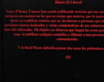 La página del diario El Litoral fue hackeada&nbsp;