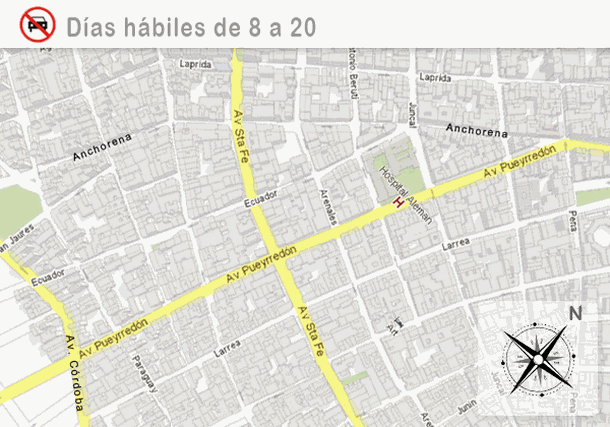 La avenida Pueyrredón, sólo para taxis y buses