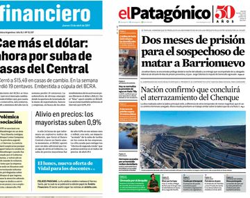 Tapas de diarios del jueves 13 de abril de 2017