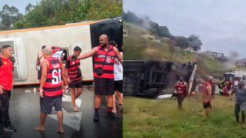 volco un micro con hinchas de flamengo rumbo a buenos aires: hay tres heridos graves volco un micro con hinchas de flamengo rumbo a buenos aires: hay tres heridos graves
