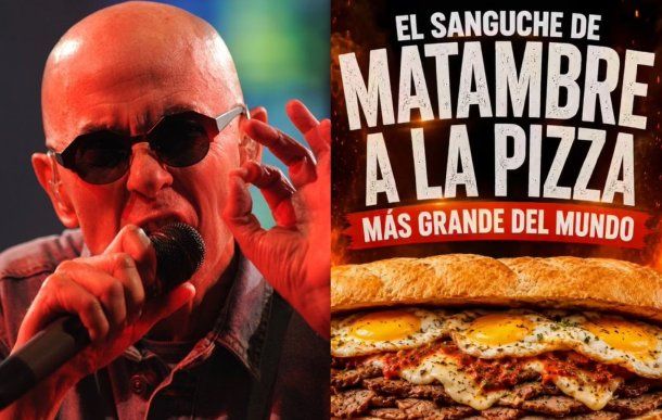 Una parrilla ofrece una gran promo de sándwich de matambre a la pizza en honor a Indio Solari.