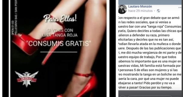 La insólita disculpa de un boliche que ofrecía tomar gratis a las mujeres con tanga roja