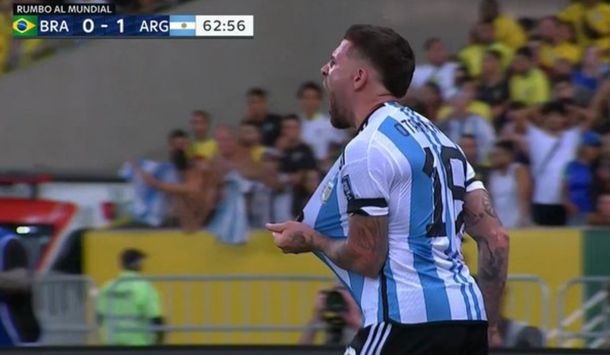 El gol de Nicolás Otamendi para el 1-0 de Argentina ante Brasil