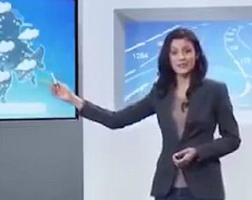La dramática caída en un programa en vivo de la chica del clima de Suiza