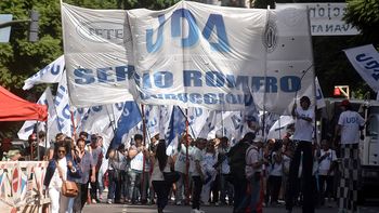 Llegan las columnas sindicales al centro porteño Llegan las columnas sindicales al centro porteño
