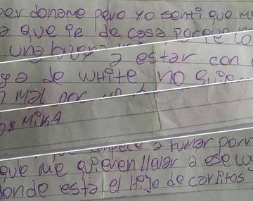 La cruda carta que dejó Micaela antes de irse de su casa: Hay muchos motivos