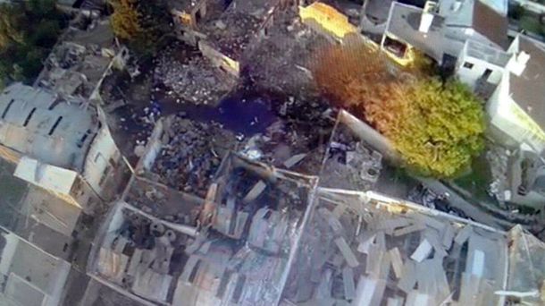 Mirá el enorme cráter que dejó la explosión de la fábrica en Córdoba