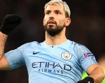 Kun Agüero felicitó a sus compañeros por el triunfo del Manchester City