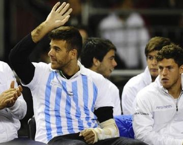 Del Potro dijo presente en el partido de dobles de la Copa Davis