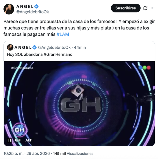 Qué hay detrás de la expulsión de Sol Abraham de Gran Hermano, según Ángel de Brito Qué hay detrás de la expulsión de Sol Abraham de Gran Hermano, según Ángel de Brito