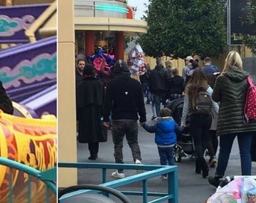 Messi y su familia en Eurodisney.