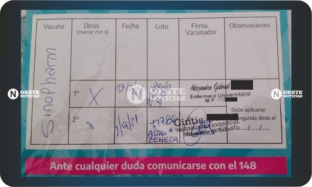 Vacunación: un joven denunció que le dieron una combinación que no está aprobada en el mundo