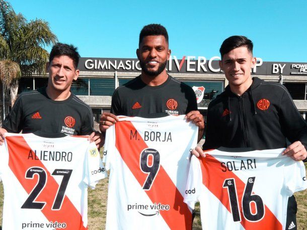 River presentó a Miguel Borja, Pablo Solari y Rodrigo Aliendro
