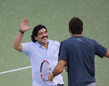 Del Potro se dio el lujo y jugó unos puntos con Maradona
