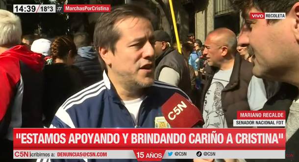 Mariano Recalde: Vallar cuando se viene a expresar amor es una provocación