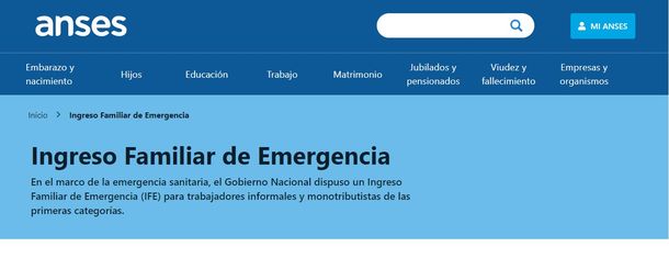 Beneficiarios del IFE con trámite aprobado ya pueden cobrar en la página de Anses