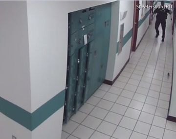 Un policía salió corriendo al ver un ratón