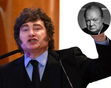 Milei y Winston Churchill