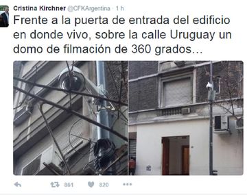 Cristina denunció que le pusieron cámaras 