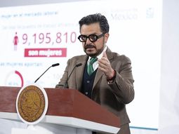 Zoé Robledo, titular del IMSS, en la Mañanera de este martes. Zoé Robledo, titular del IMSS, en la Mañanera de este martes.